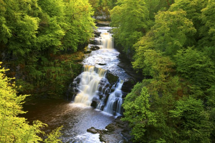 Corra Linn waterfall at the Falls of Clyde