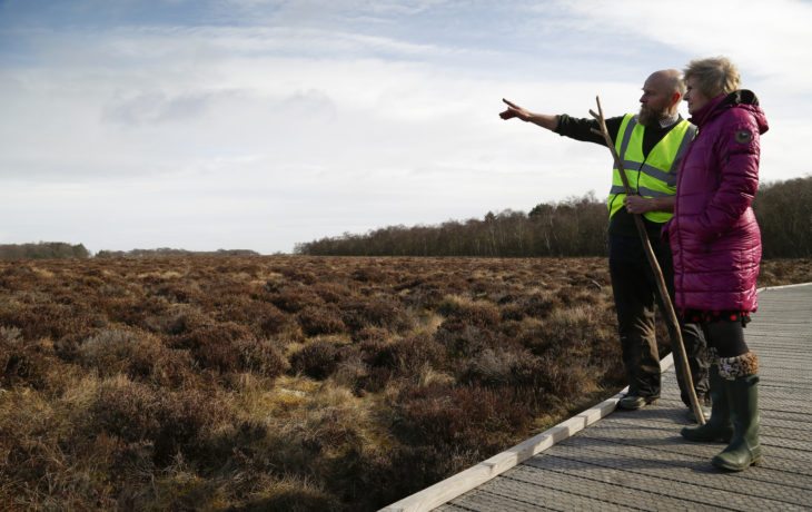 Roseanna Cunningham MSP inspects Red Moss of Balerno Wildlife Reserve