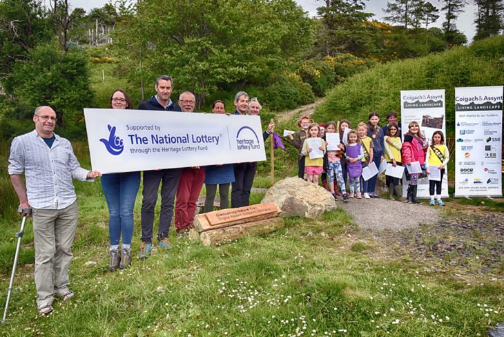 Jonny Hughes and Bella MacAskill officially open the new nature trail © Chris Puddephatt