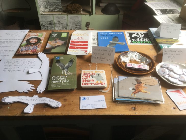 Hen Harrier Day stall on Eigg