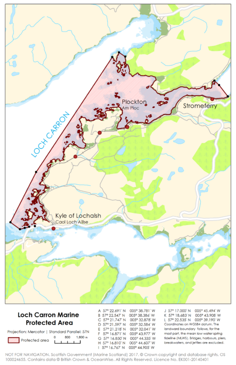 Map of the proposed Loch Carron MPA © Crown Copyright