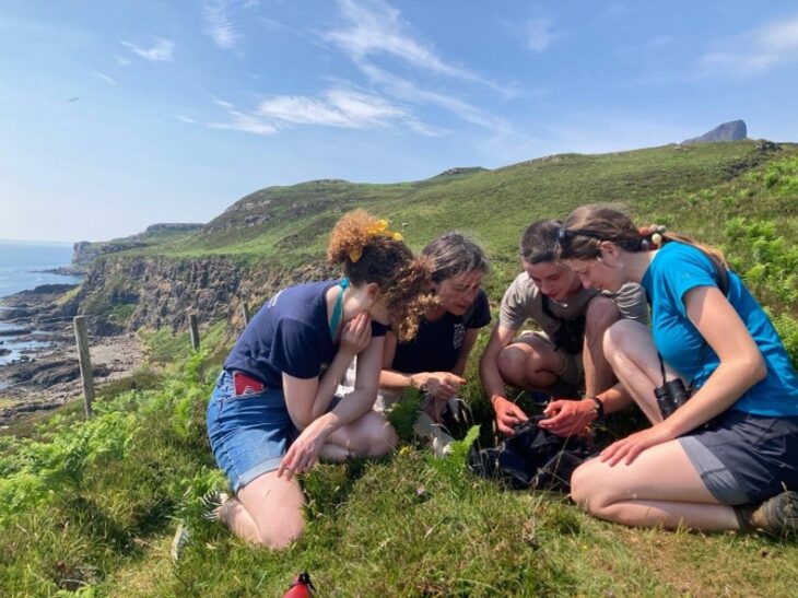 Looking in the butterfly net to see what we’ve caught © Scottish Wildlife Trust