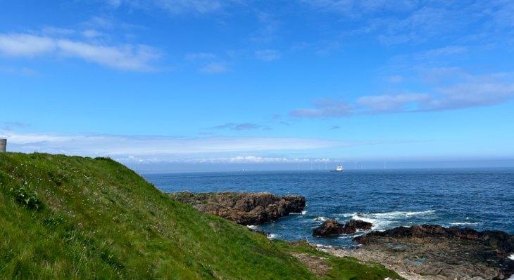 The view out to sea from the cliffs of Girdle Ness near Aberdeen.