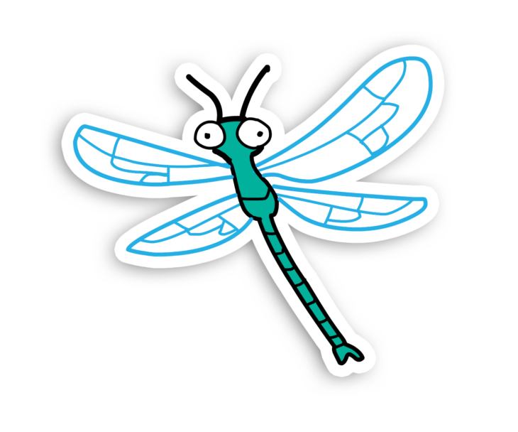 Coloured icon of a dragonfly