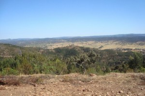 The beautiful landscape where Blue YZ crossed over the border  between Spain and Portugal, near Rosal de la Frontera