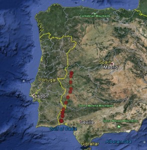 Blue YZ's route the southern Spain, 10th - 12th September