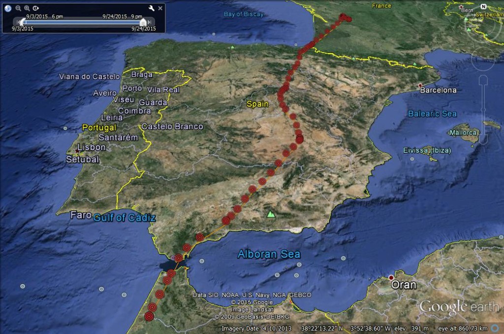 FR3's movements to 24th September 2015 ©Scottish Wildlife Trust