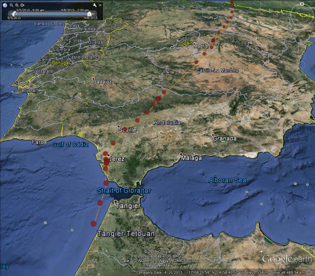 FR4's progress through Spain ©Scottish Wildlife Trust