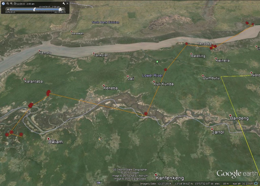 FR3's movements from 12th-14th October ©Scottish Wildlife Trust