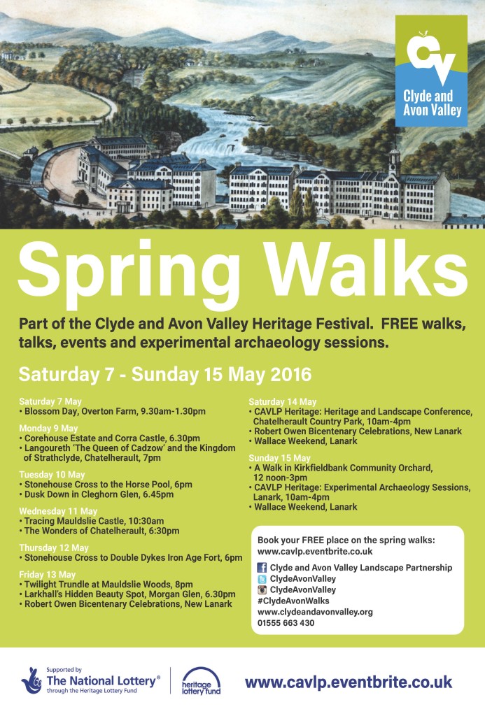 Spring Walks Poster (c) Clyde and Avon Valley Landscape Partnership