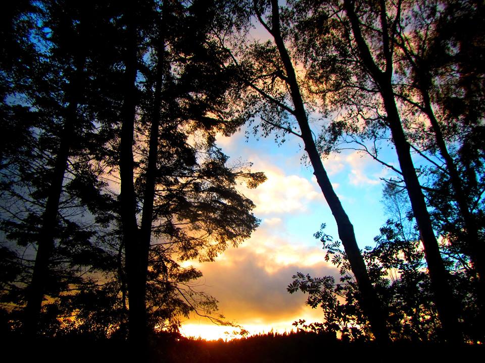 Autumn sunset from the caravan