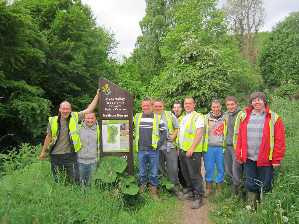 CCI Volunteers at Scottish Wildlife Trust Nethan Gorge (c) CAVLP