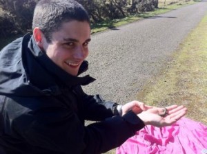 Niall with a common lizard (c) Paul Miller